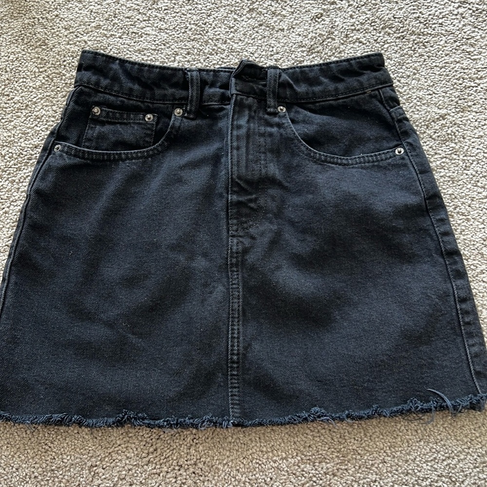Zara black denim skirt